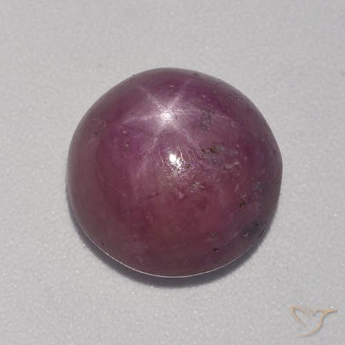 6.44ct 자연스러운 미디엄 다크 퍼플 스타루비, 둥근, 불투명체