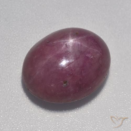 9.03ct 자연스러운 플럼 퍼플 스타루비, 타원형, 불투명체