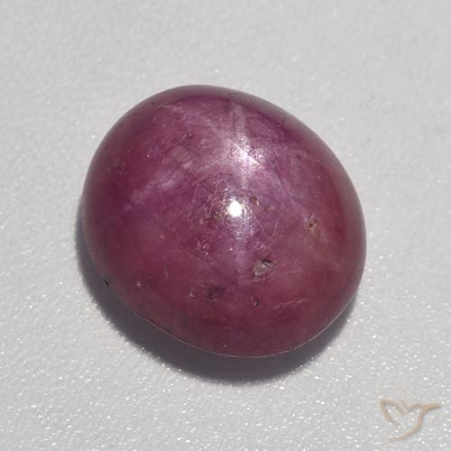 6.24ct 자연스러운 미디엄 다크 퍼플 스타루비, 타원형, 불투명체