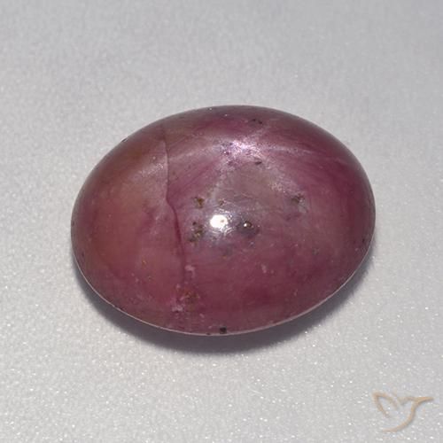 6.87ct 자연스러운 적자색 스타루비, 타원형, 불투명체