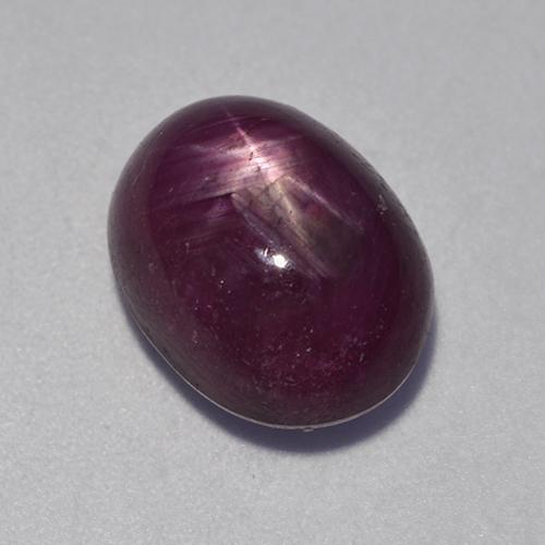 8.32캐럿 천연 미디엄 다크 퍼플 스타 루비, 타원형 컷, 11.9×9.3 mm, 불투명체