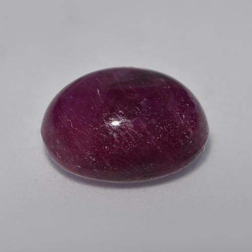 8.32캐럿 천연 미디엄 다크 퍼플 스타 루비, 타원형 컷, 11.9×9.3 mm, 불투명체