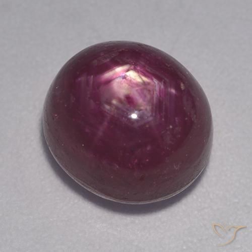 5.78ct 자연스러운 미디엄 다크 퍼플 스타루비, 타원형, 불투명체
