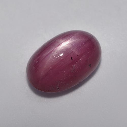 5.49캐럿 천연 핑크빛 퍼플 스타 루비, 타원형 컷, 11×7.2 mm, 불투명체