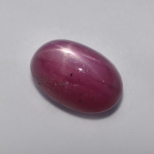 5.49캐럿 천연 핑크빛 퍼플 스타 루비, 타원형 컷, 11×7.2 mm, 불투명체
