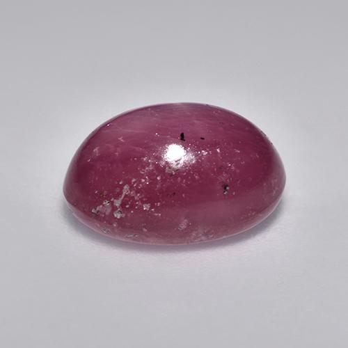 5.49캐럿 천연 핑크빛 퍼플 스타 루비, 타원형 컷, 11×7.2 mm, 불투명체