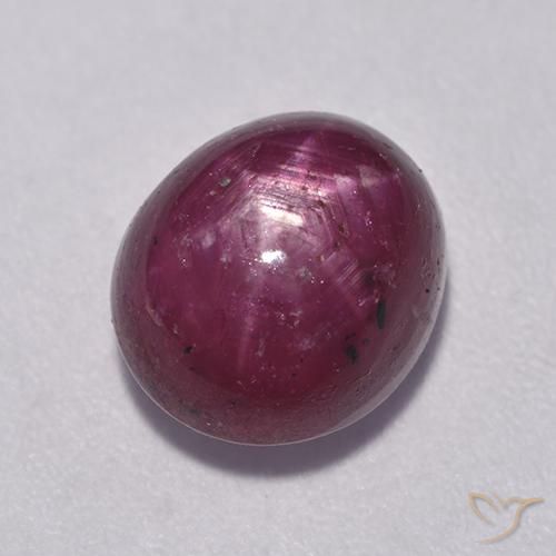 6.08ct 자연스러운 라즈베리 레드 스타루비, 타원형, 불투명체