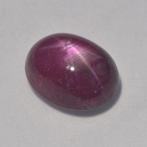 4.90캐럿 천연 미디엄 다크 퍼플 스타 루비, 타원형 컷, 10.3×8.1 mm, 투명한