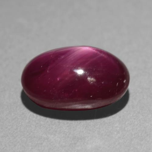 3.03캐럿 천연 라즈베리 레드 스타 루비, 타원형 컷, 9.3×6.6 mm, 투명한