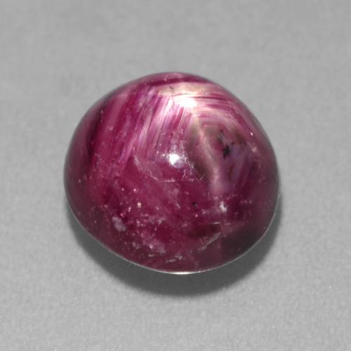 4.11캐럿 천연 핑크빛 퍼플 스타 루비, 타원형 컷, 8.6×8.1 mm, 투명한