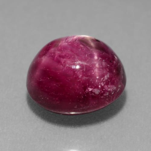 4.11캐럿 천연 핑크빛 퍼플 스타 루비, 타원형 컷, 8.6×8.1 mm, 투명한
