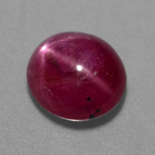 2.71캐럿 천연 미디엄 다크 퍼플 스타 루비, 타원형 컷, 7.7×7.1 mm, 투명한