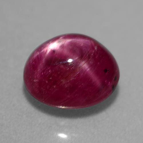 2.71캐럿 천연 미디엄 다크 퍼플 스타 루비, 타원형 컷, 7.7×7.1 mm, 투명한