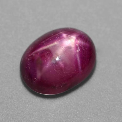 3.81캐럿 천연 다크 퍼플 스타 루비, 타원형 컷, 9.8×7.7 mm, 투명한