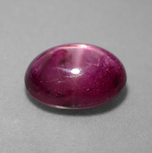 3.81캐럿 천연 다크 퍼플 스타 루비, 타원형 컷, 9.8×7.7 mm, 투명한