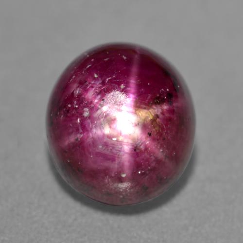 4.75캐럿 천연 핑크빛 퍼플 스타 루비, 타원형 컷, 8.4×7.6 mm, 투명한