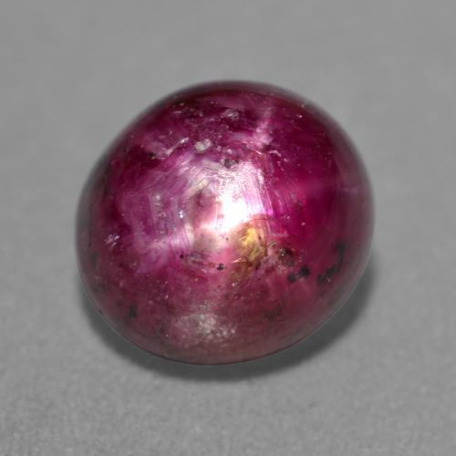 4.75캐럿 천연 핑크빛 퍼플 스타 루비, 타원형 컷, 8.4×7.6 mm, 투명한