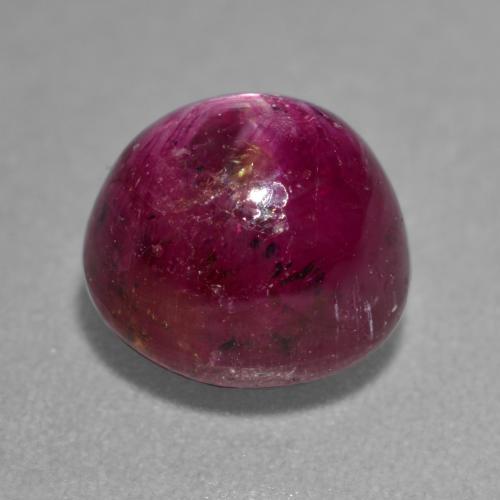 4.75캐럿 천연 핑크빛 퍼플 스타 루비, 타원형 컷, 8.4×7.6 mm, 투명한