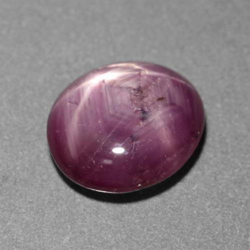 1.83캐럿 천연 미디엄 다크 퍼플 스타 루비, 타원형 컷, 8×7 mm, 투명한