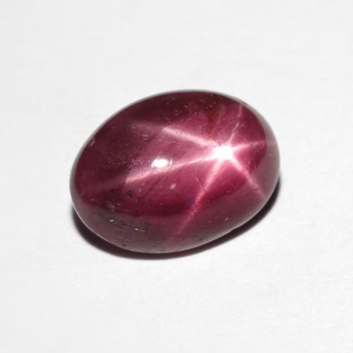 3.19캐럿 천연 다크 레드 스타 루비, 타원형 컷, 9.6×7.1 mm, 불투명체