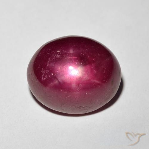 10.93ct 자연스러운 딥 와인 레드 스타루비, 타원형, 불투명체