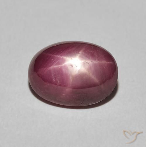 4.45ct 자연스러운 Medium Light-Purple 스타루비, 타원형, 불투명체