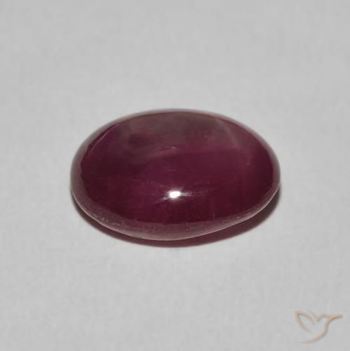 3.94캐럿 천연 Medium Dark-Purple 스타루비, 타원형, 불투명체