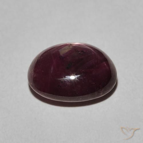 4.38캐럿 천연 Medium Dark-Purple 스타루비, 타원형, 불투명체
