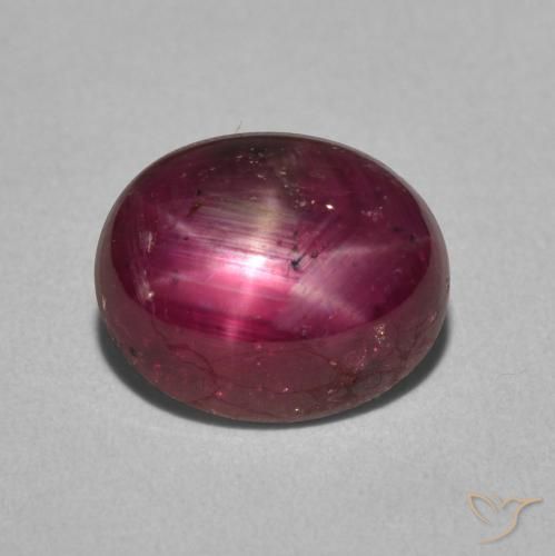 4.54ct 자연스러운 미디엄 레드 스타루비, 타원형, 불투명체