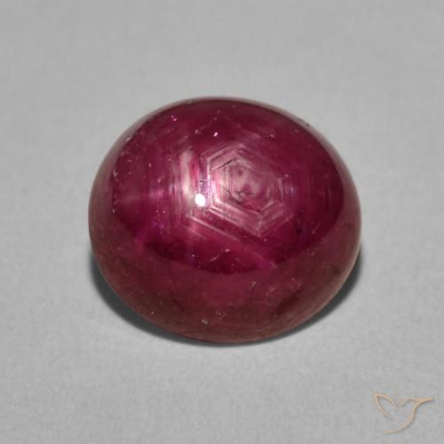 5.50ct 자연스러운 베리 퍼플 스타루비, 타원형, 불투명체