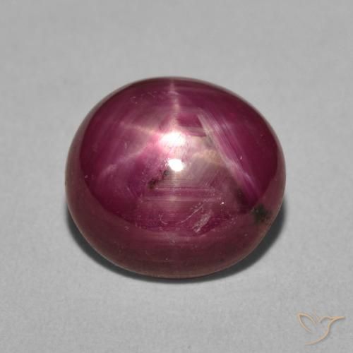 4.98ct 자연스러운 밝은 포도 스타루비, 타원형, 불투명체