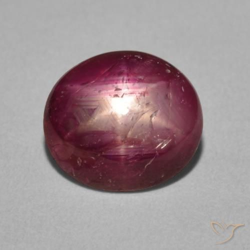 3.97ct 자연스러운 미디엄 퍼플 스타루비, 타원형, 불투명체