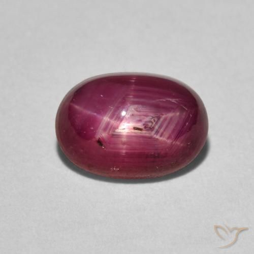 2.97ct 자연스러운 딥 와인 레드 스타루비, 타원형, 불투명체