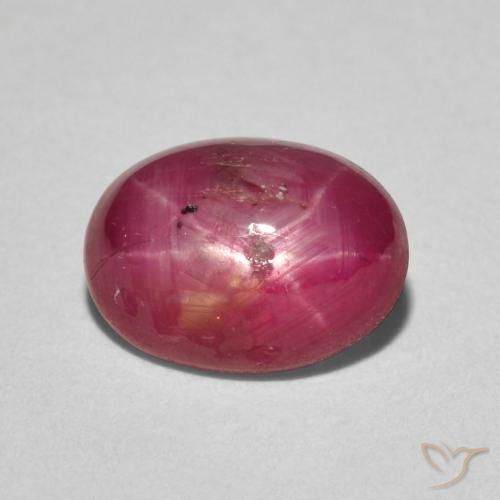 3.60ct 자연스러운 미디엄 레드 스타루비, 타원형, 불투명체