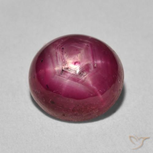 4.24ct 자연스러운 딥 크림슨 스타루비, 타원형, 불투명체