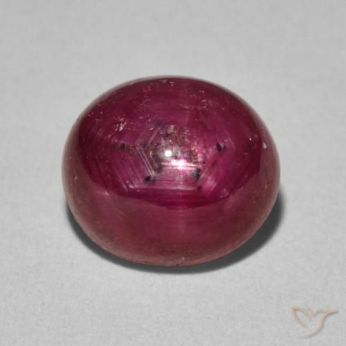 4.60ct 자연스러운 딥 크림슨 스타루비, 타원형, 불투명체
