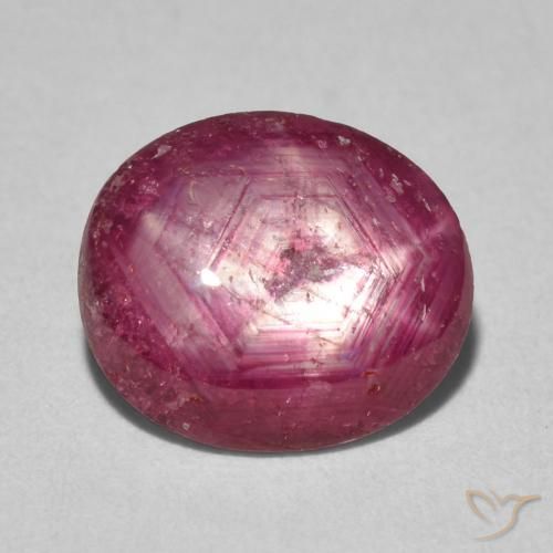 3.51ct 자연스러운 미디엄 레드 스타루비, 타원형, 불투명체