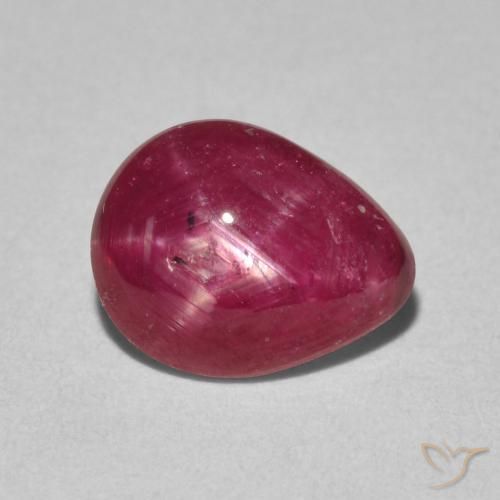2.84ct 자연스러운 미디엄 레드 스타루비, 배 모양, 불투명체