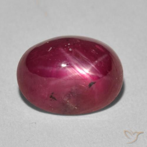 4.28ct 자연스러운 와인 레드 스타루비, 타원형, 불투명체
