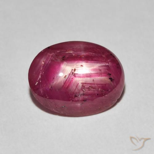 3.16ct 자연스러운 미디엄 레드 스타루비, 타원형, 불투명체
