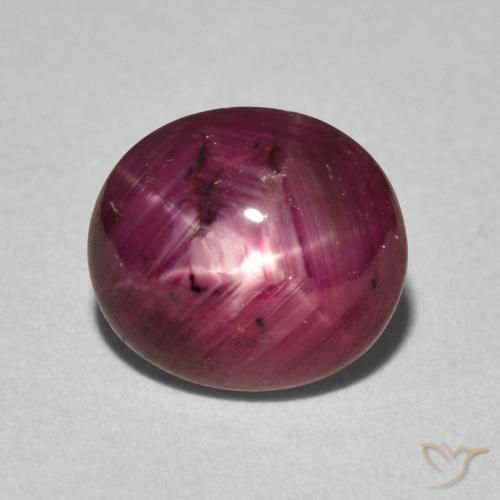 4.12ct 자연스러운 와인 레드 스타루비, 타원형, 불투명체