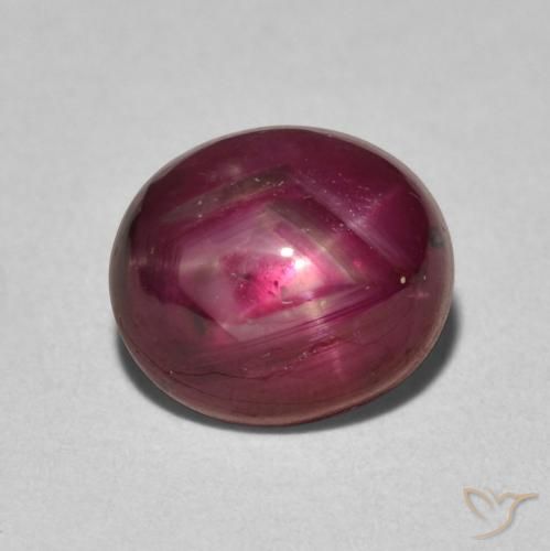 4.41ct 자연스러운 미디엄 레드 스타루비, 타원형, 불투명체