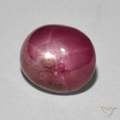 5.15ct 자연스러운 미디엄 레드 스타루비, 타원형, 불투명체