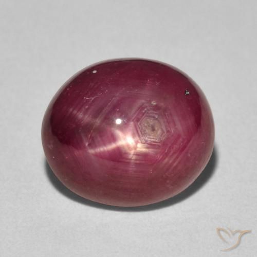 5.39ct 자연스러운 미디엄 레드 스타루비, 타원형, 불투명체