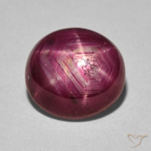 5.18ct 자연스러운 미디엄 레드 스타루비, 타원형, 불투명체