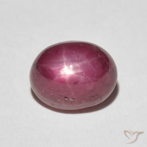 4.20ct 자연스러운 미디엄 레드 스타루비, 타원형, 불투명체