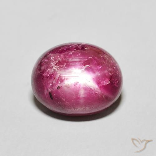 5.18ct 자연스러운 분홍빛이 도는 빨강 스타루비, 타원형, 불투명체