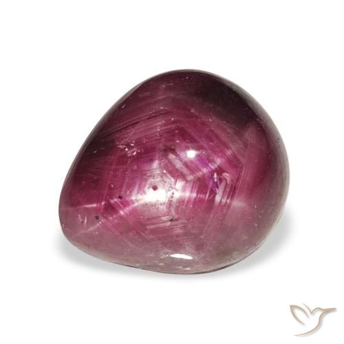 6.52ct 자연스러운 미디엄 퍼플 스타루비, 배 모양, 불투명체