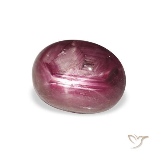 4.34캐럿 천연 Medium Dark-Purple 스타루비, 타원형, 불투명체