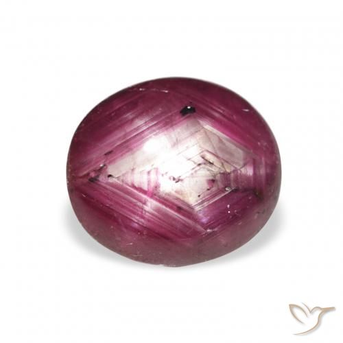 3.82ct 자연스러운 Medium Dark-Purple 스타루비, 타원형, 불투명체